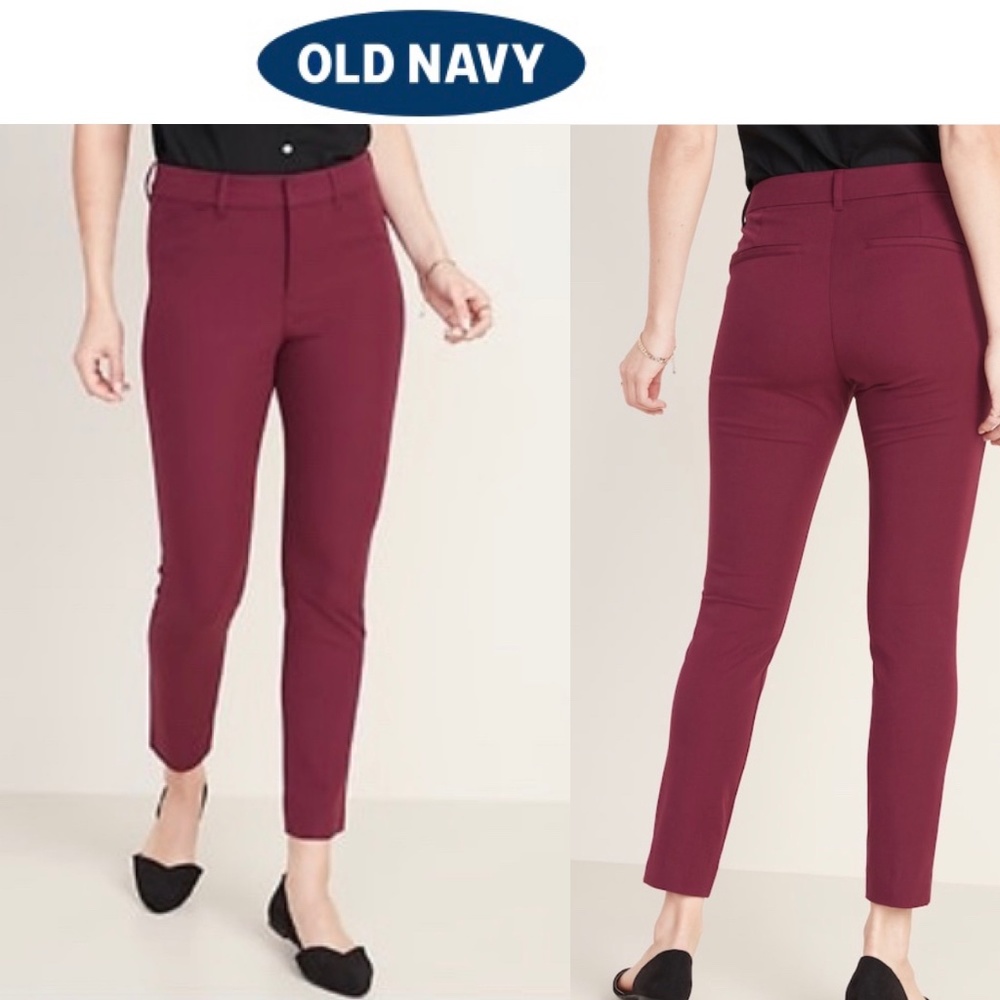 Old Navy Skinny Ankle Dress Pants Maroon